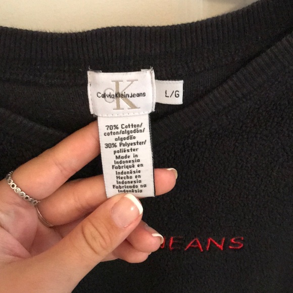 Black Calvin Klein Jeans Fleece Top - Picture 6 of 6